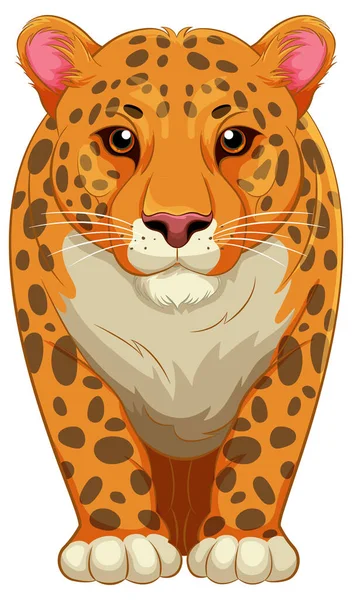Vector Cartoon Illustration Orange Tiger Walking — Stock Vector
