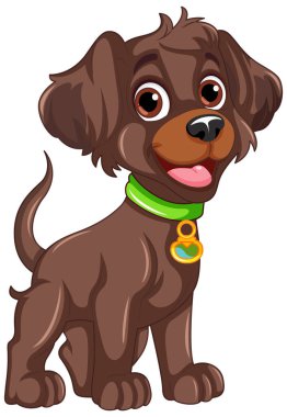 Kahverengi Köpek Çizgi Film Karakteri Çizimi