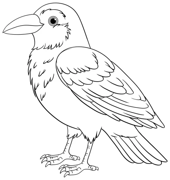Isolado Vetor Ilustração Desenho Animado Pássaro Contorno — Vetor de Stock
