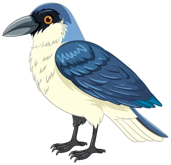 Uma Ilustração Desenho Animado Vetorial Pássaro Sozinho Fundo Branco —  Vetores de Stock