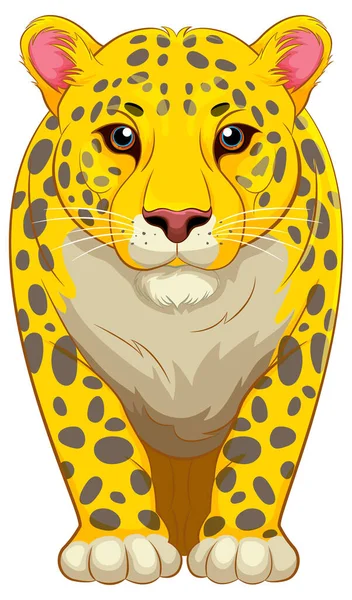 Wesoła Kreskówka Ilustracja Żółtego Tygrysa Chodzącego — Wektor stockowy