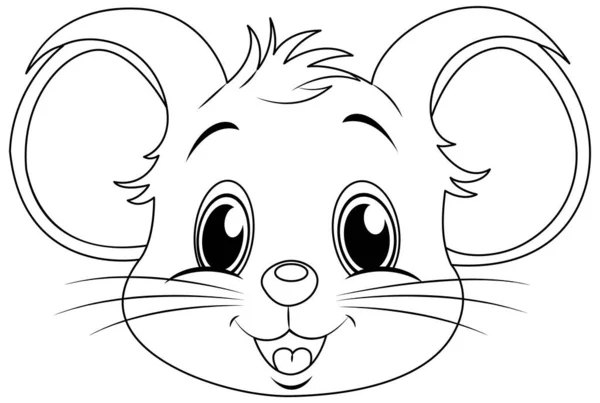 Doodle Rat Obrys Kreslené Ilustrace — Stockový vektor