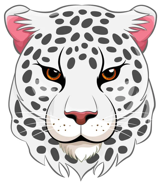 Vector Cartoon Illustration White Tiger Head — Stock Vector