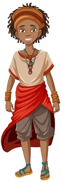 Mężczyzna Tradycyjnym Afrykańskim Ubraniu Stoi Ilustracji Wektora Kreskówki — Wektor stockowy