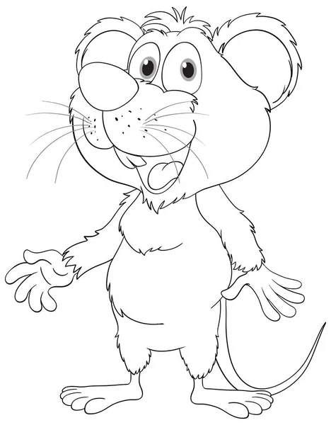 Веселая Мультяшная Мышь Широкой Улыбкой Лице — стоковый вектор