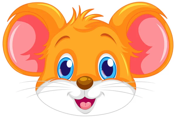 Niedliche Rattengesicht Mit Smiley Gesicht Illustration — Stockvektor