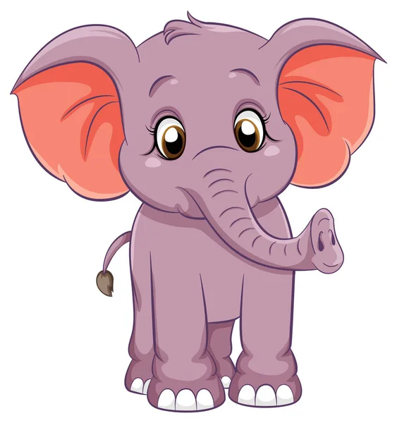 Lindo Elefante Simple Dibujo Animado Ilustración Aislada — Archivo Imágenes Vectoriales