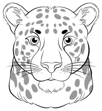 Bir kaplan kafasının ana hatlarını gösteren boyama sayfası