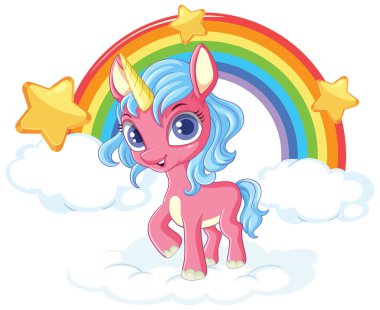 Gökkuşağı resimli tapılası tek boynuzlu at.