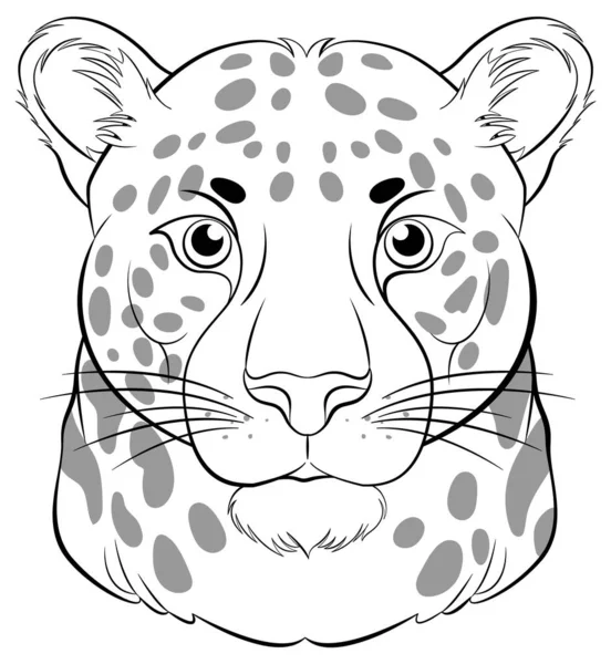 Coloring Page Featuring Outline Cartoon Tiger Head — Stock Vector