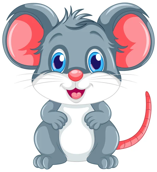 Cute Mouse Cartoon Character Illustration — Stock Vector