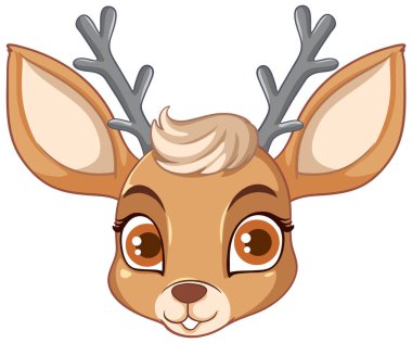 Sevimli geyik karakter illüstrasyon karikatür