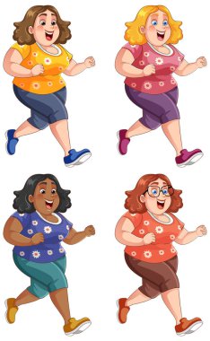 Tombul Kadınlar Egzersiz Koleksiyonu Çizimi