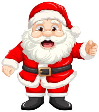 Noel Baba 'nın sevimli ve hayat dolu çizgi film karakteri Noel kutlamaları için mükemmel.