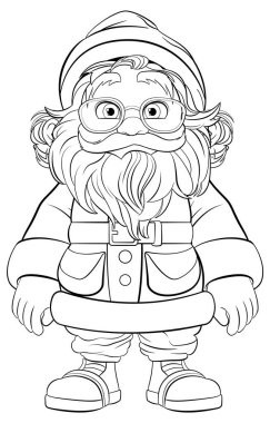 Boyama sayfaları için yaşlı bir büyükbabanın vektör çizimi