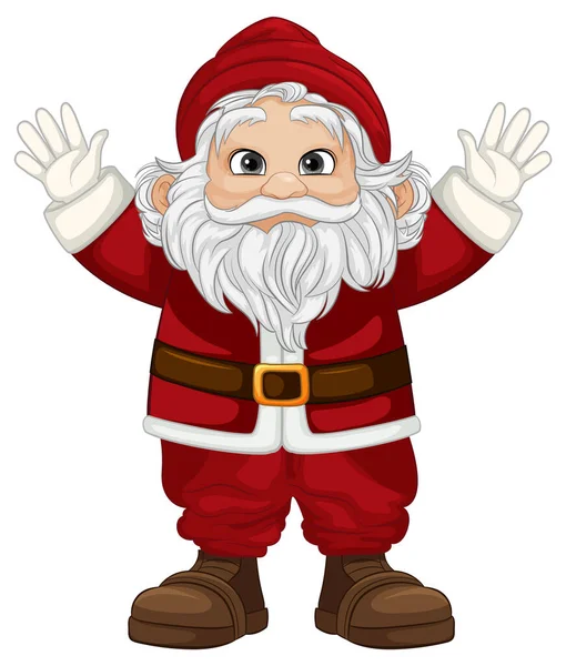 Vektorová Ilustrace Kresleného Postavičky Santa Clause Červeným Kloboukem Látkou — Stockový vektor