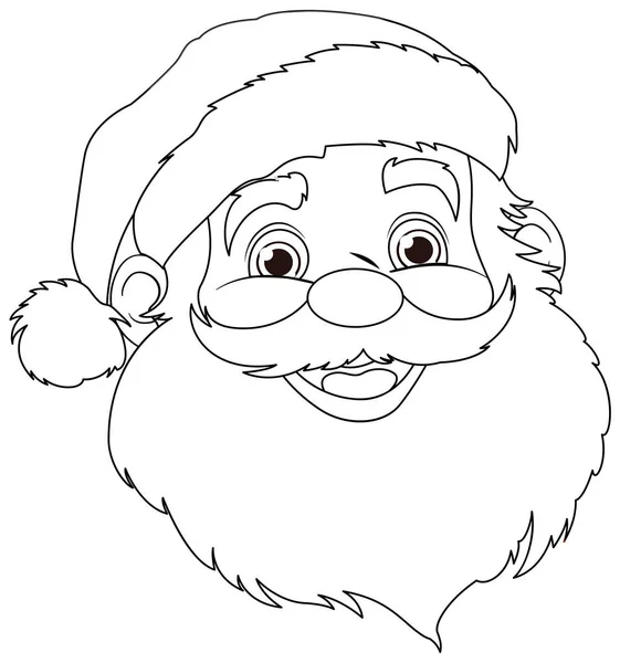 Veselý Santa Claus Jednoduchým Kresleným Obrysem — Stockový vektor