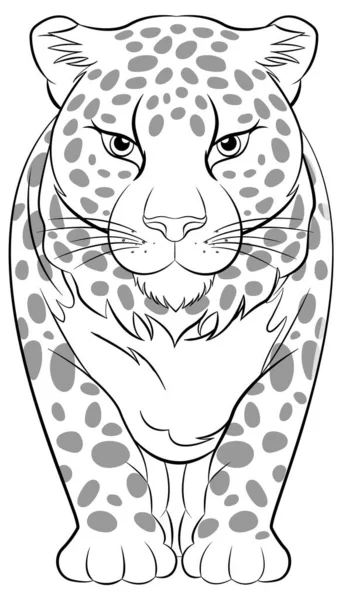 Cartoon Tiger Outline Illustration Colouring Pages — Stock Vector