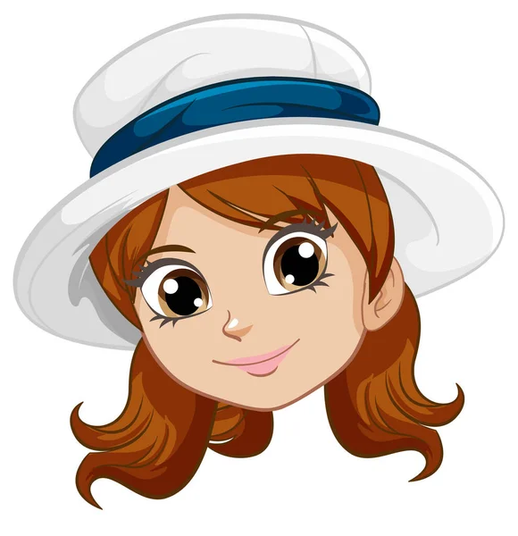 Una Ilustración Dibujos Animados Una Mujer Con Sombrero Aislada Sobre — Vector de stock