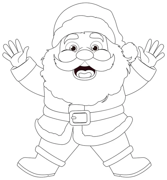 Ein Fröhlicher Weihnachtsmann Cartoon Für Festliche Ausmalbilder — Stockvektor