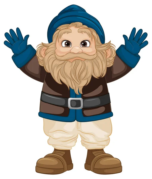 Personagem Desenho Animado Homem Idoso Vestido Para Inverno Sozinho Campo — Vetor de Stock