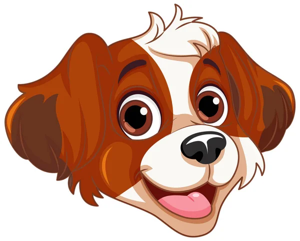 Cheerful Dog Face Cartoon Style Illustration — Stock Vector