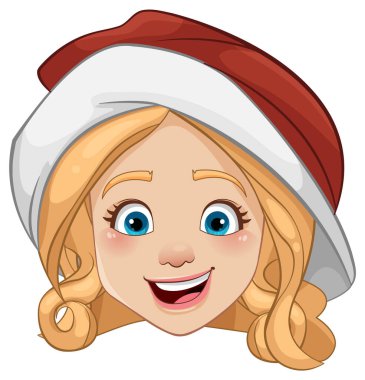 Gülümseyen bir kadın neşeli bir şapkayla.