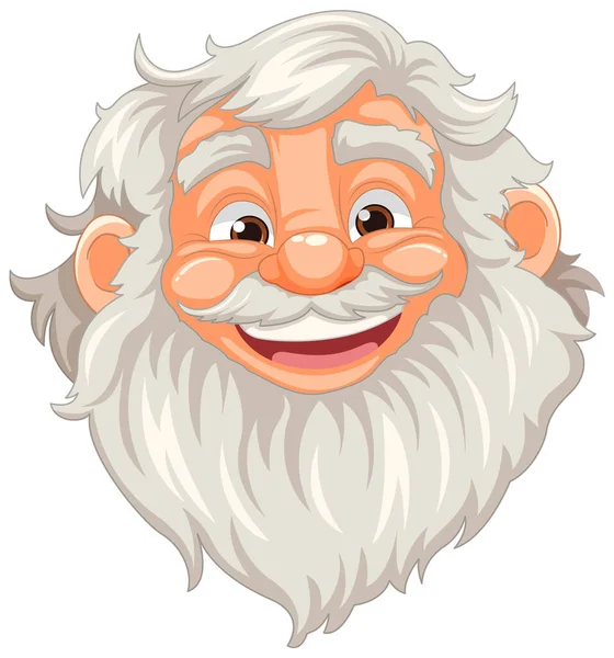 Μια Χαρούμενη Διανυσματική Απεικόνιση Ενός Ηλικιωμένου Άνδρα Γενειάδα Και Μουστάκι — Διανυσματικό Αρχείο