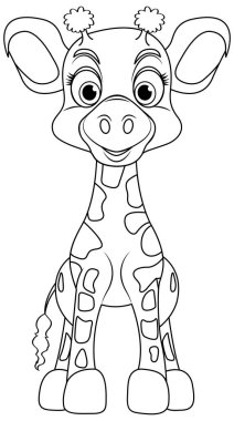 Şirin Zürafa resminin Renkli Sayfa Özeti