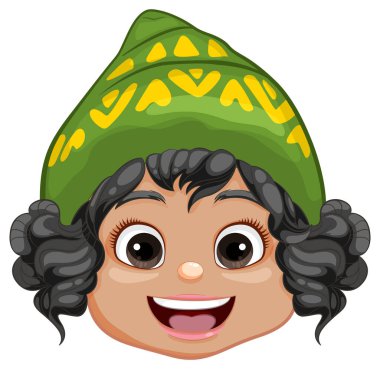 Parti şapkası takan mutlu bir kız.