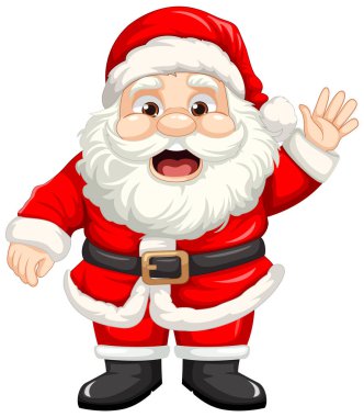 Sevimli ve hayat dolu bir Noel Baba çizgi film karakteri bayram neşesi yayıyor.