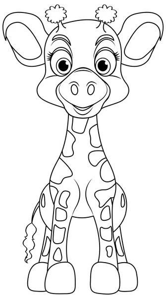 Desenho Página Para Colorir Girafa Bonito Ilustração —  Vetores de Stock