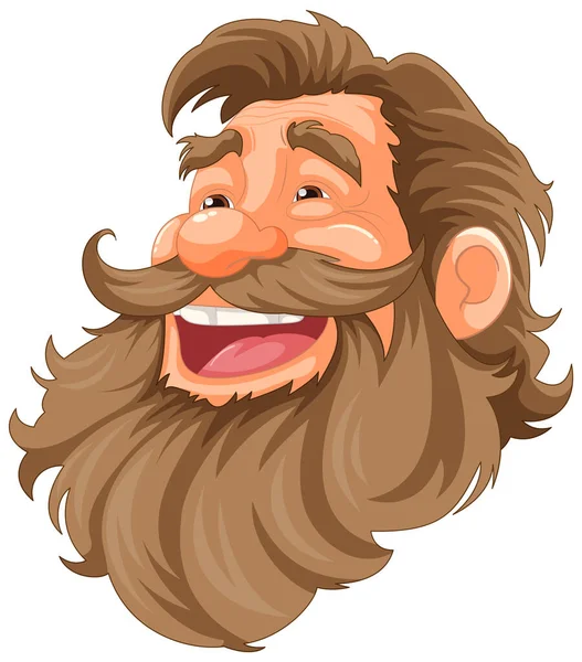 ひげと口ひげのある高齢者の陽気なベクターイラスト — ストックベクタ