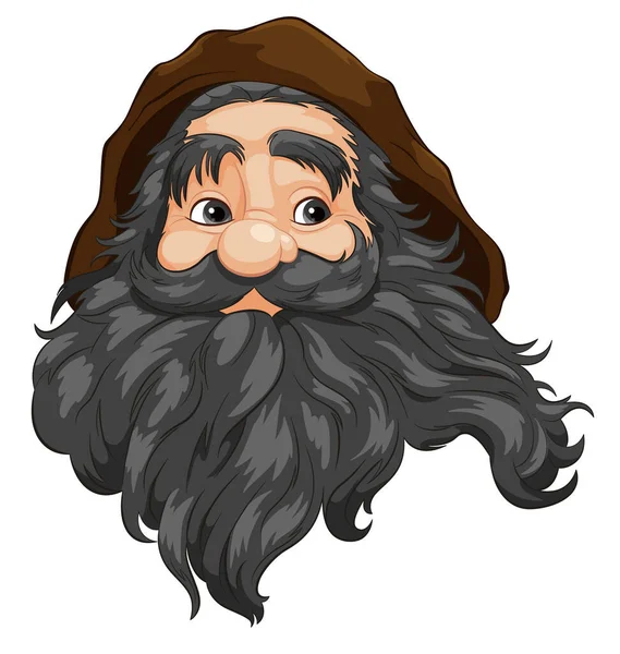 Desenho Animado Vetorial Ilustração Homem Velho Com Uma Expressão Facial —  Vetores de Stock