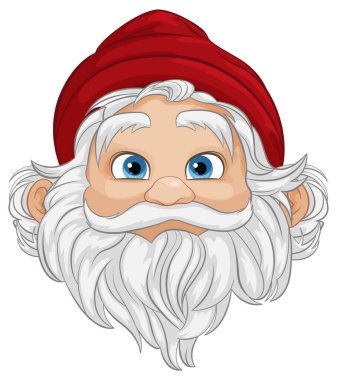 Kırmızı şapkalı, izole edilmiş yaşlı bir büyükbabanın vektör çizimi.