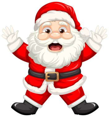 Sevimli ve mutlu bir Noel Baba çizgi film karakteri Noel kutlamaları için mükemmel.