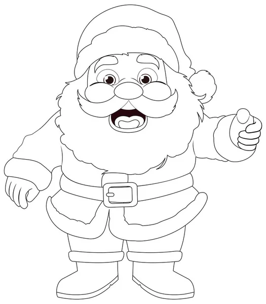 Eine Reizvolle Skizze Für Malvorlagen Mit Einer Charmanten Weihnachtsmann Cartoon — Stockvektor