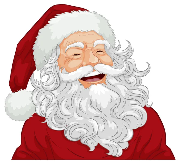 Een Vrolijke Kerstman Met Een Glimlach Zijn Gezicht — Stockvector