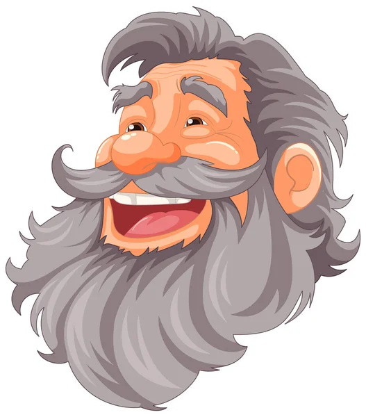 Uma Alegre Ilustração Vetorial Homem Idoso Com Barba Bigode —  Vetores de Stock