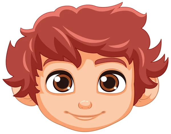 Ein Fröhlicher Junge Mit Leuchtend Rosa Haaren Vektor Cartoon Stil — Stockvektor