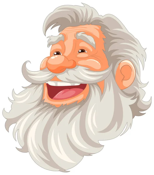 Μια Χαρούμενη Διανυσματική Απεικόνιση Ενός Ηλικιωμένου Άνδρα Γενειάδα Και Μουστάκι — Διανυσματικό Αρχείο