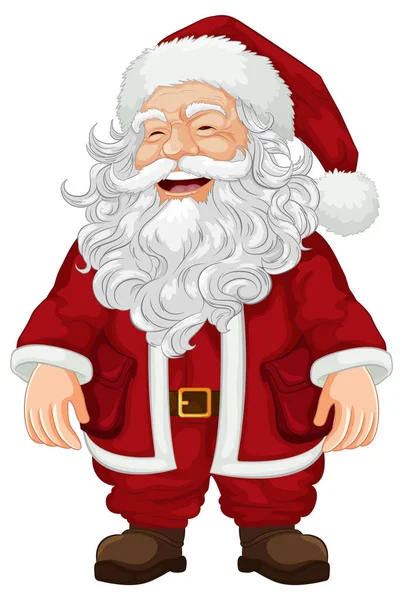 Ein Fröhlicher Weihnachtsmann Mit Einem Überraschten Blick Gesicht — Stockvektor