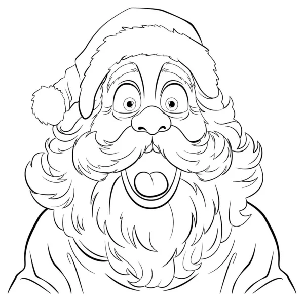 Eine Vektor Cartoon Illustration Des Weihnachtsmannes Mit Einem Überraschten Gesichtsausdruck — Stockvektor