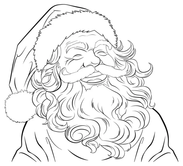 Fröhlicher Alter Mann Weihnachtsmann Outfit Mit Breitem Lächeln — Stockvektor