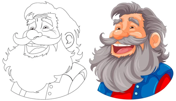 Cheerful Cartoon Illustration Elderly Lumberjack — Stock Vector