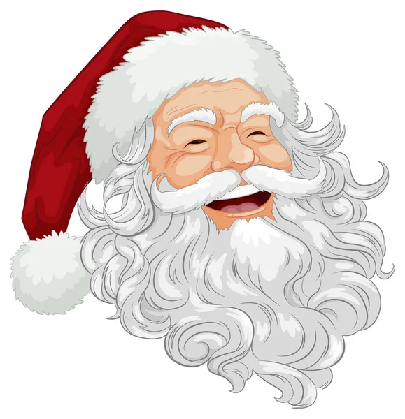Een Vrolijke Kerstman Met Een Vrolijke Glimlach Zijn Gezicht — Stockvector