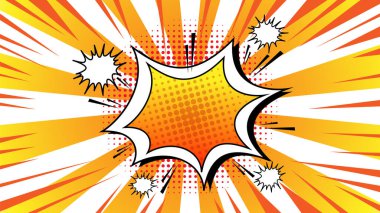 Boş bir konuşma baloncuğuyla renkli retro mizah arkaplanı