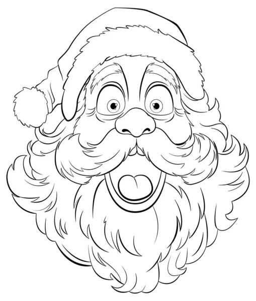 一个以令人惊讶的表情描绘圣诞老人的矢量漫画 — 图库矢量图片