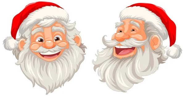 Een Vrolijke Kerstman Een Cartoon Illustratie Stijl Gelukkig Houdend Een — Stockvector