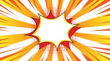 Boş bir konuşma baloncuğu ile renkli retro mizah tarzı arkaplan